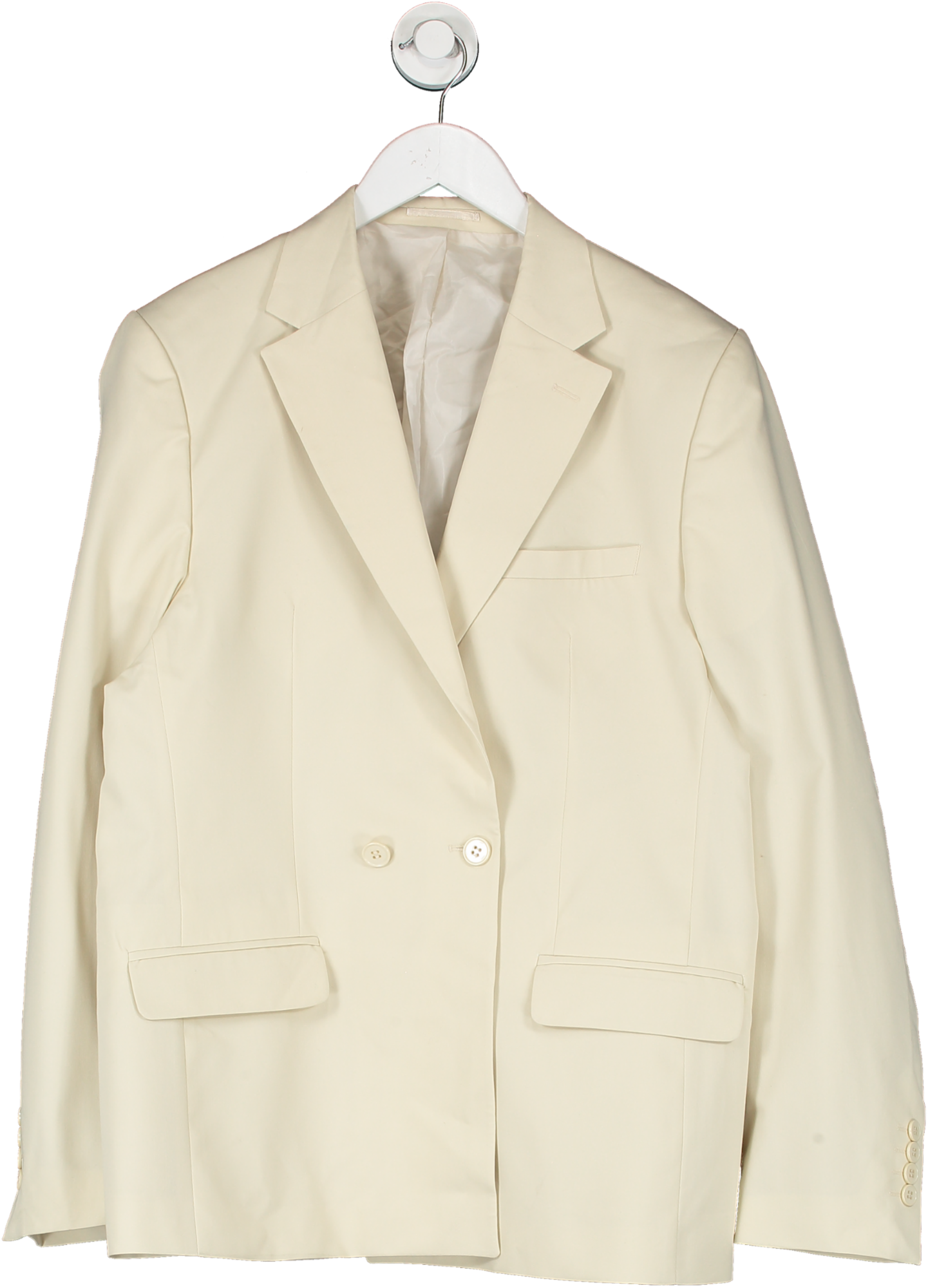 boohooMan Cream Relaxed Suit Jacket UK 10