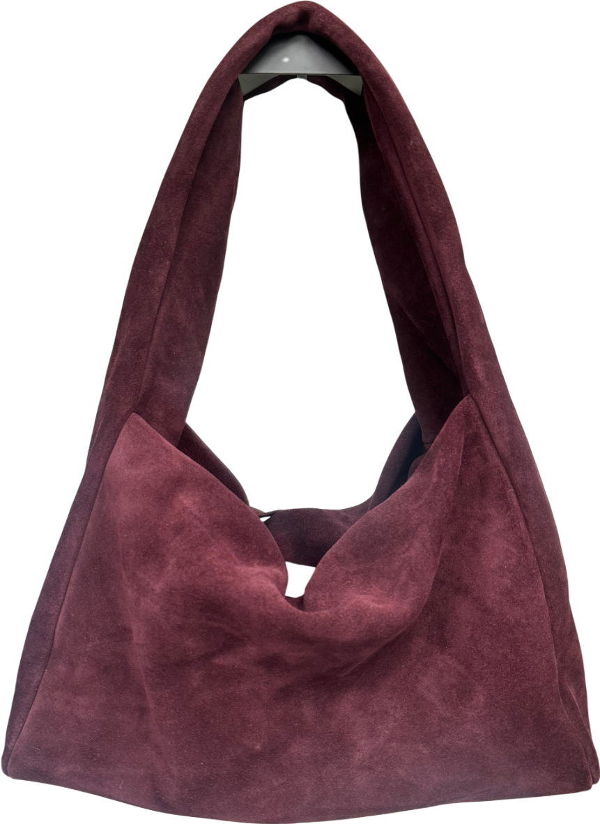 Burgundy Suede Shoulders Bag