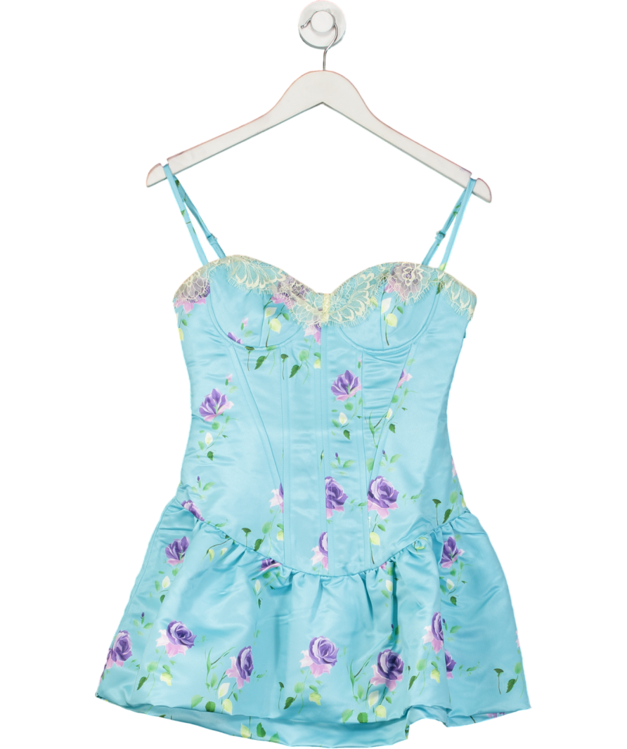 finesse Tif Blue Satin Bubble Dress UK S