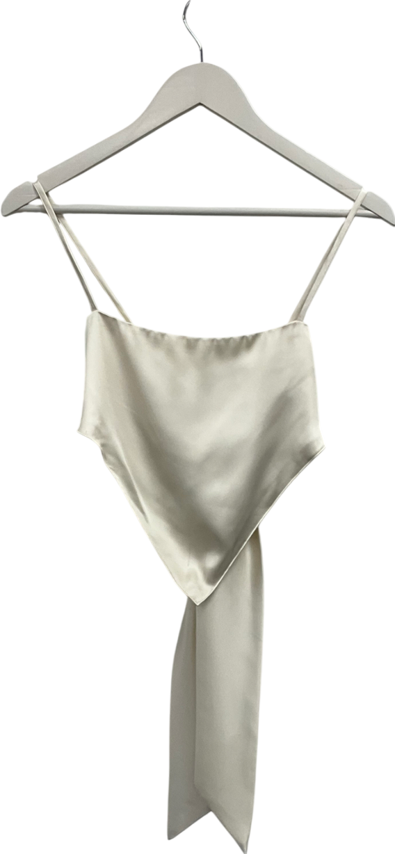 SLA the label Cream Satin Hankercheif Top UK S