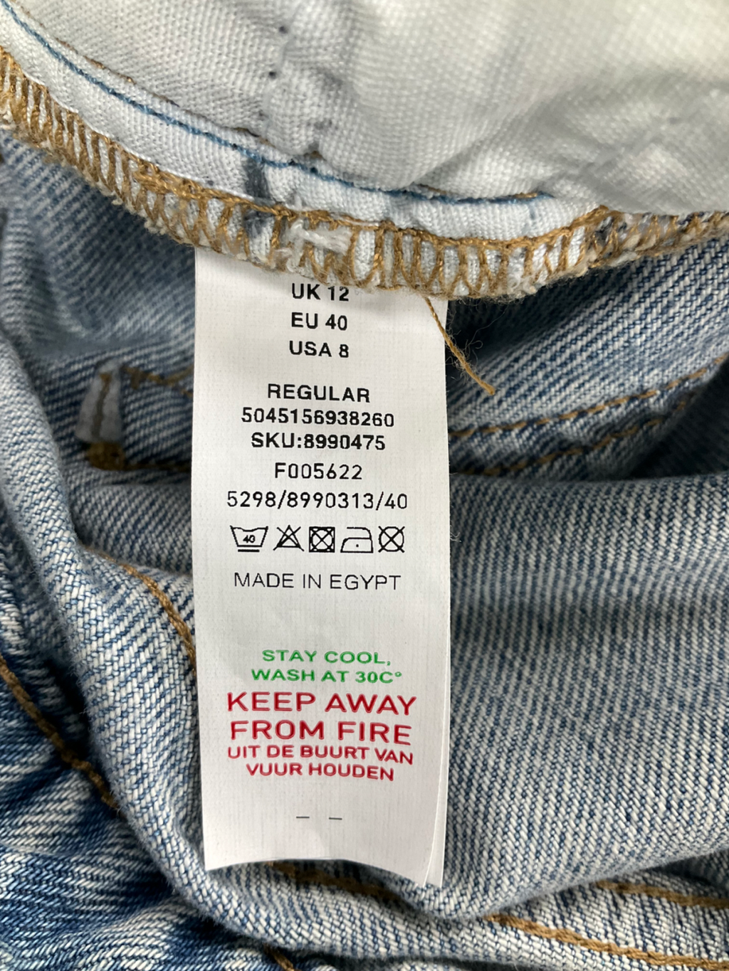 New Look Blue Adelaide Wide Leg Turn Up Jeans UK 12