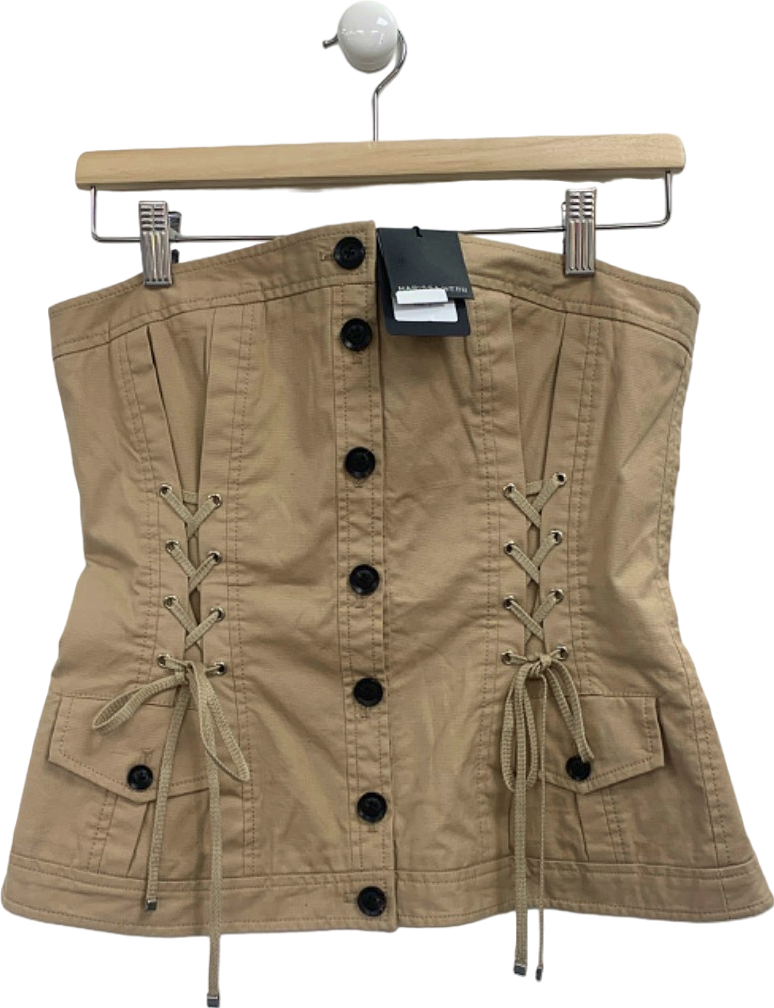 Marissa Webb Sandshell Oakley Canvas Lace Up Corset UK S