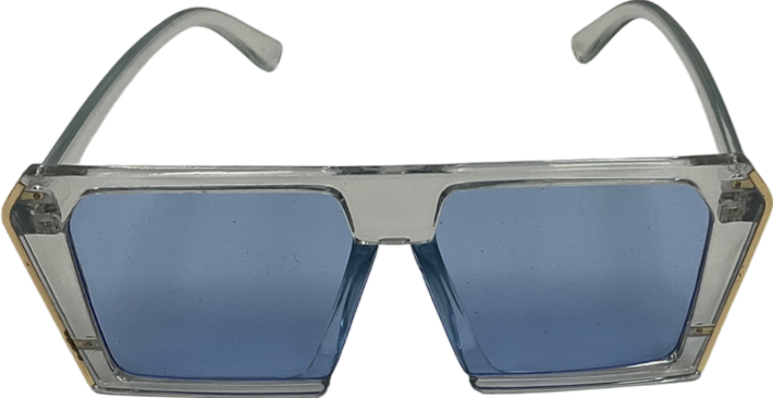 White Oversized Square Plastic Framed Glasses In Case One Size