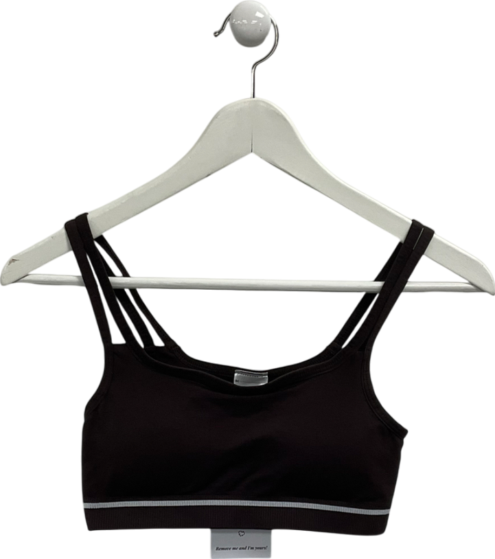 gymshark Brown Contrast Seamless Sports Bra UK S