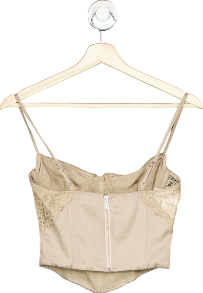 White Fox Beige Lace Corset Top XS