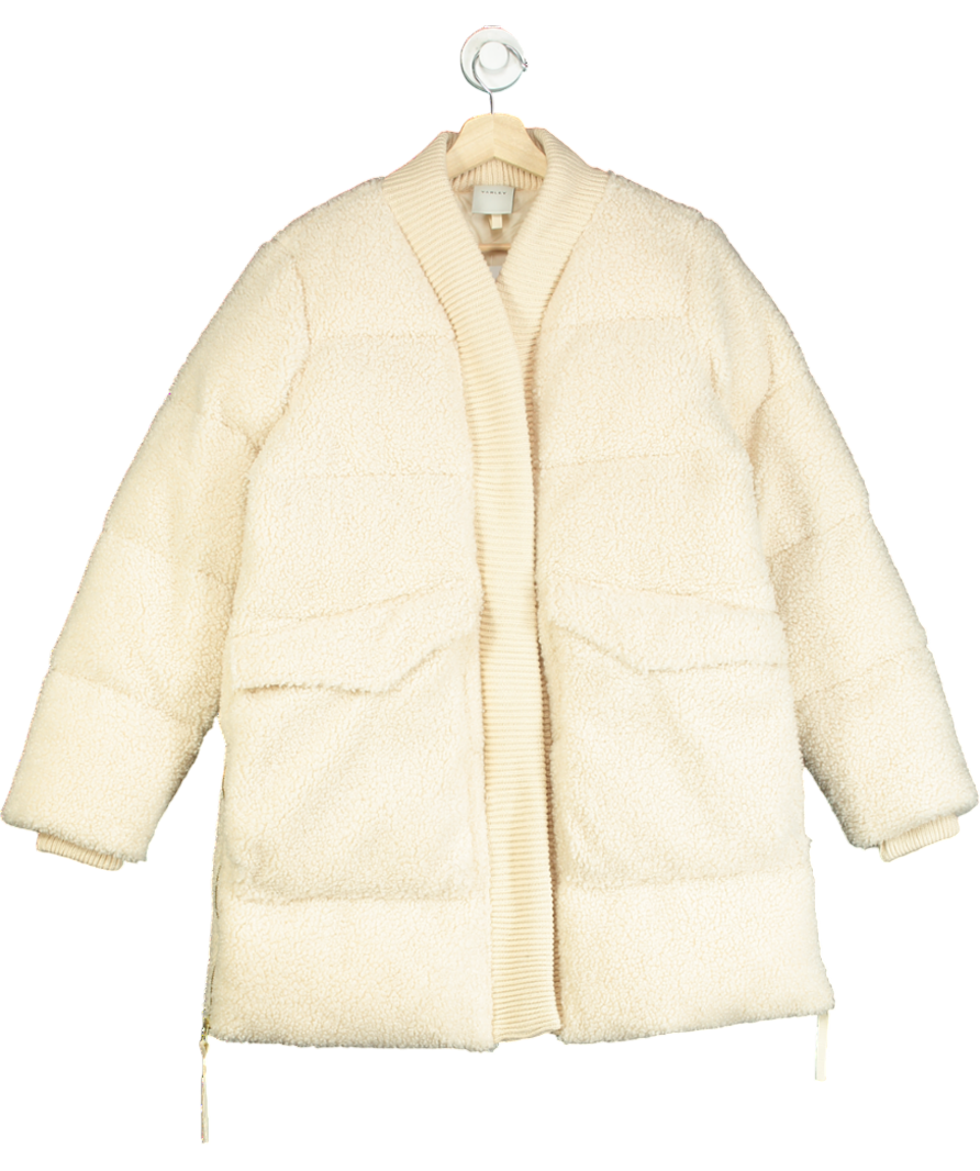 Varley Cream Wynn Sherpa Puffer Coat UK S