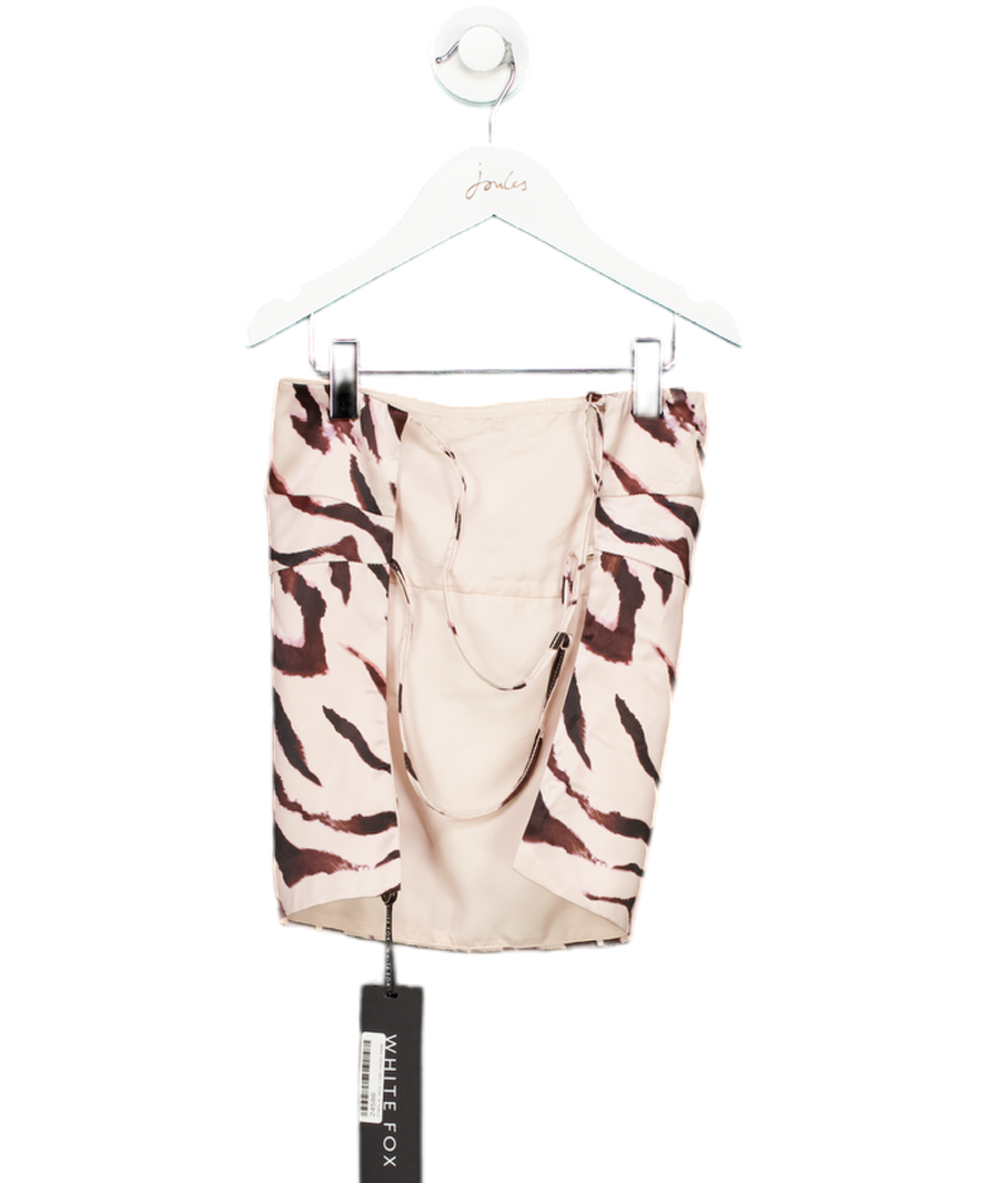 White Fox Beige 'more To Come' Zebra Print Top UK M