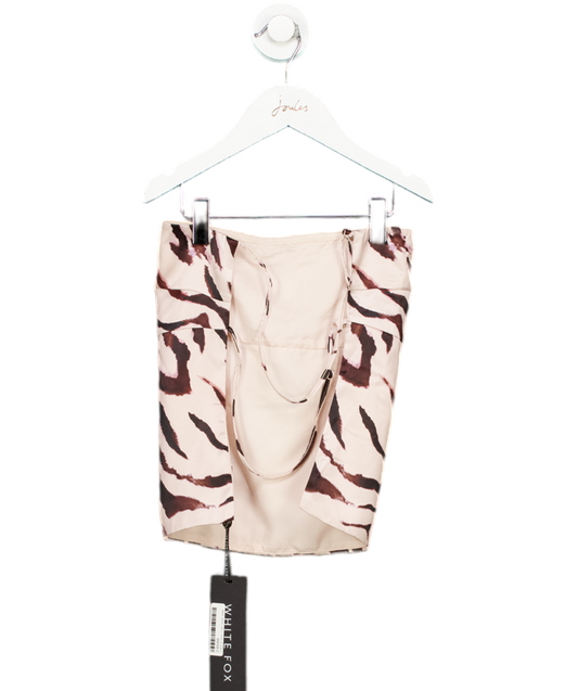 White Fox Beige 'more To Come' Zebra Print Top UK M