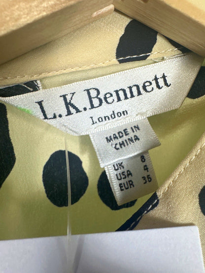 L.K. Bennett Cream Animal Print Silk Dress UK 8