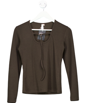 Kijun Green Belted U-neck Top UK S