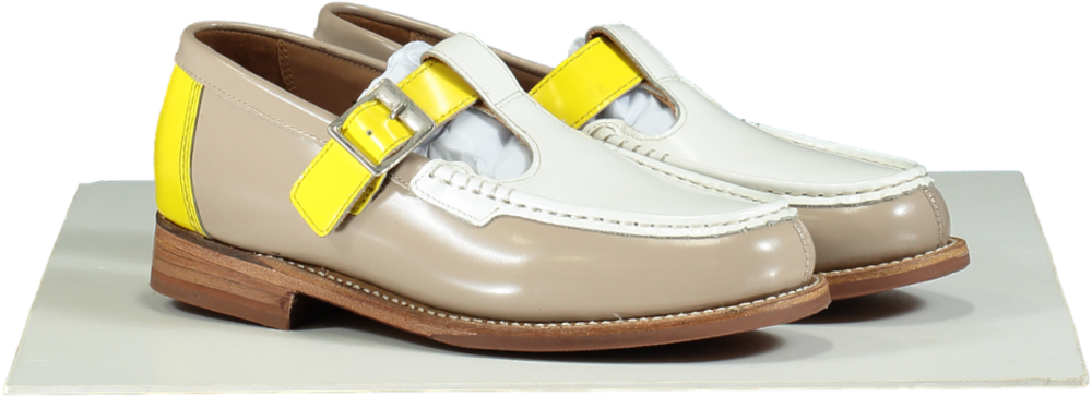 Grenson Tan and Yellow Mae Buckle Loafers EU 37 UK 4