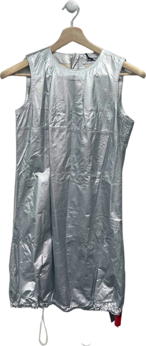 Paco Rabanne Silver Foil Sleeveless Tunic Dress UK 8