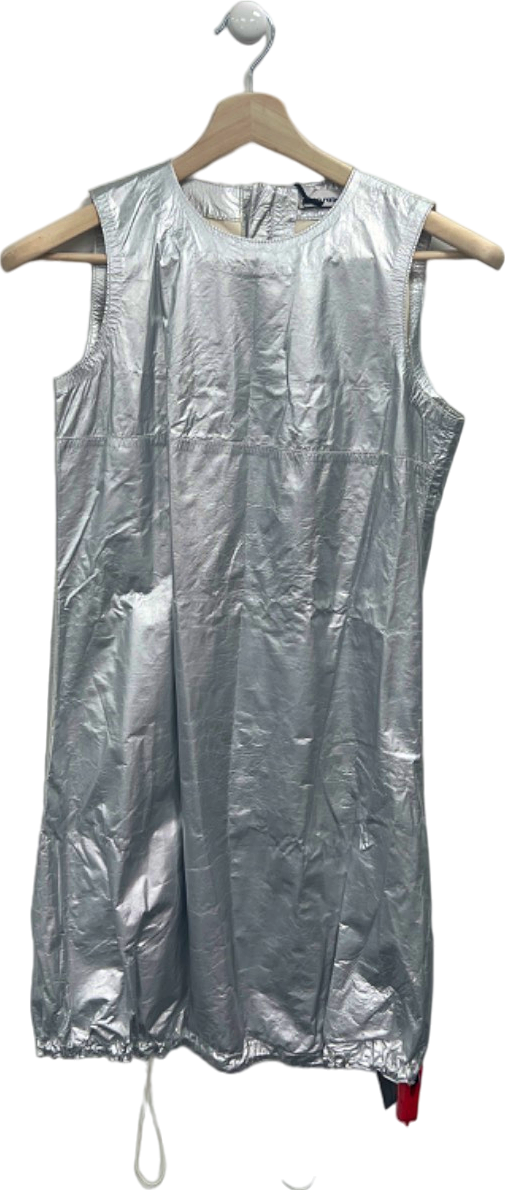Paco Rabanne Silver Foil Sleeveless Tunic Dress UK 8