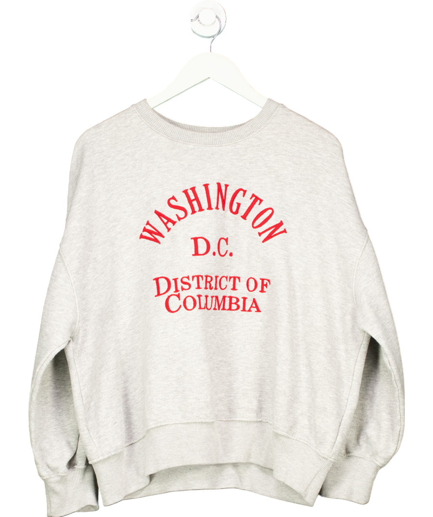 ZARA Grey Washington DC Embroidered Sweatshirt UK L