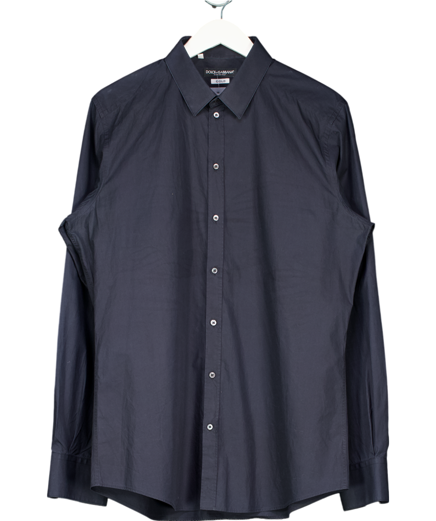 Dolce & Gabbana Blue Cotton Long Sleeve T-shirt UK XL