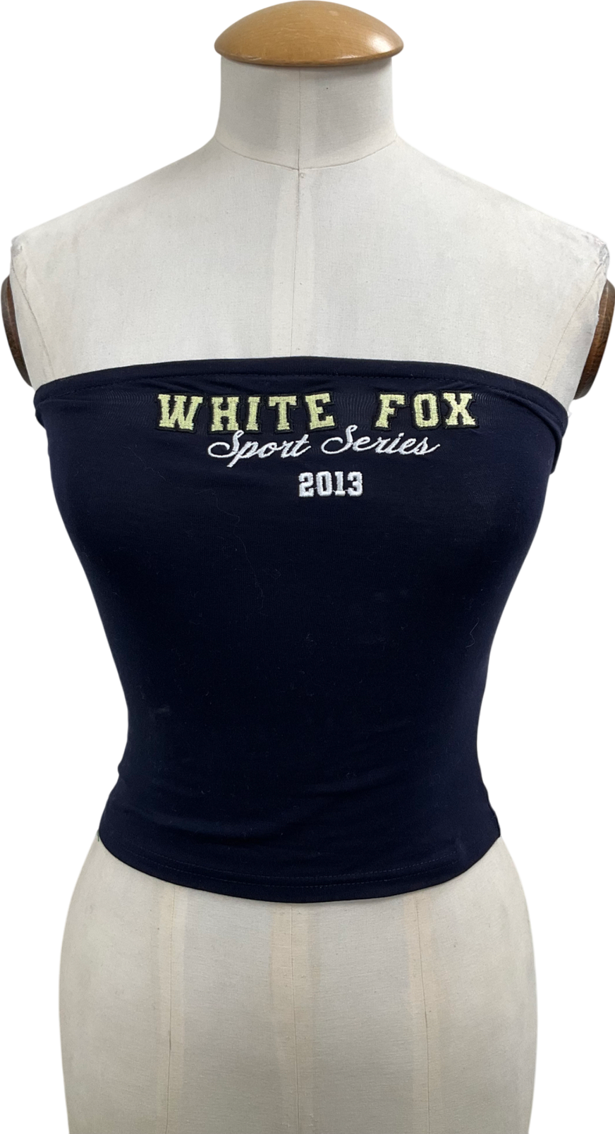 White Fox Blue A Power Move Strapless Top UK XXS