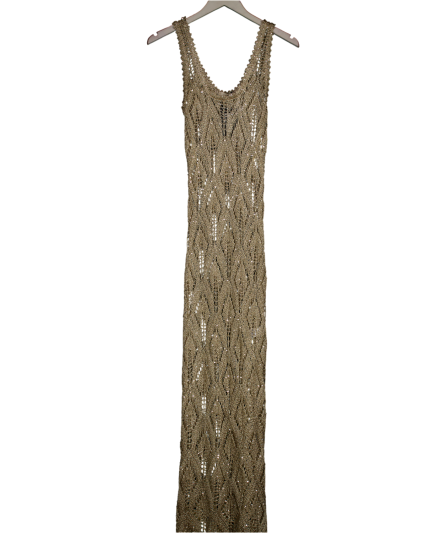 River Island Metallic Knit Maxi Dress UK S/M
