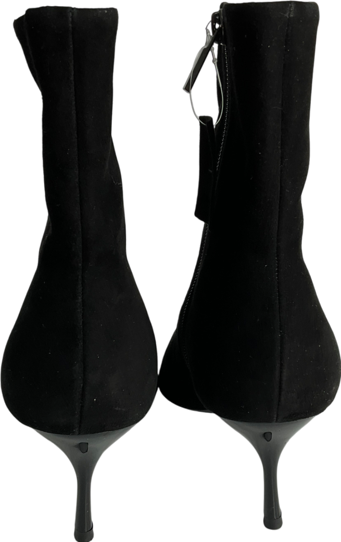 Next Black Suede Forever Comfort Pointed Toe Skinny Heeled Ankle Boots UK 5 EU 38 👠