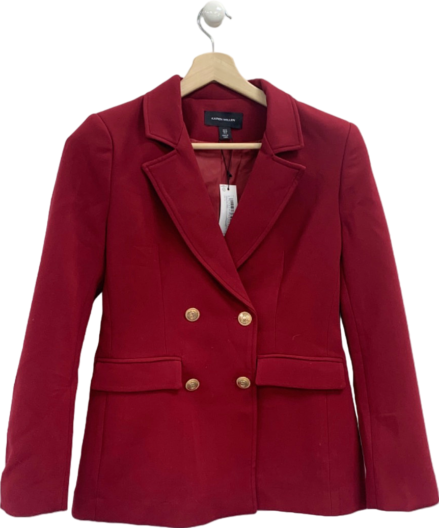 Karen Millen Red Double Breasted Blazer UK 10