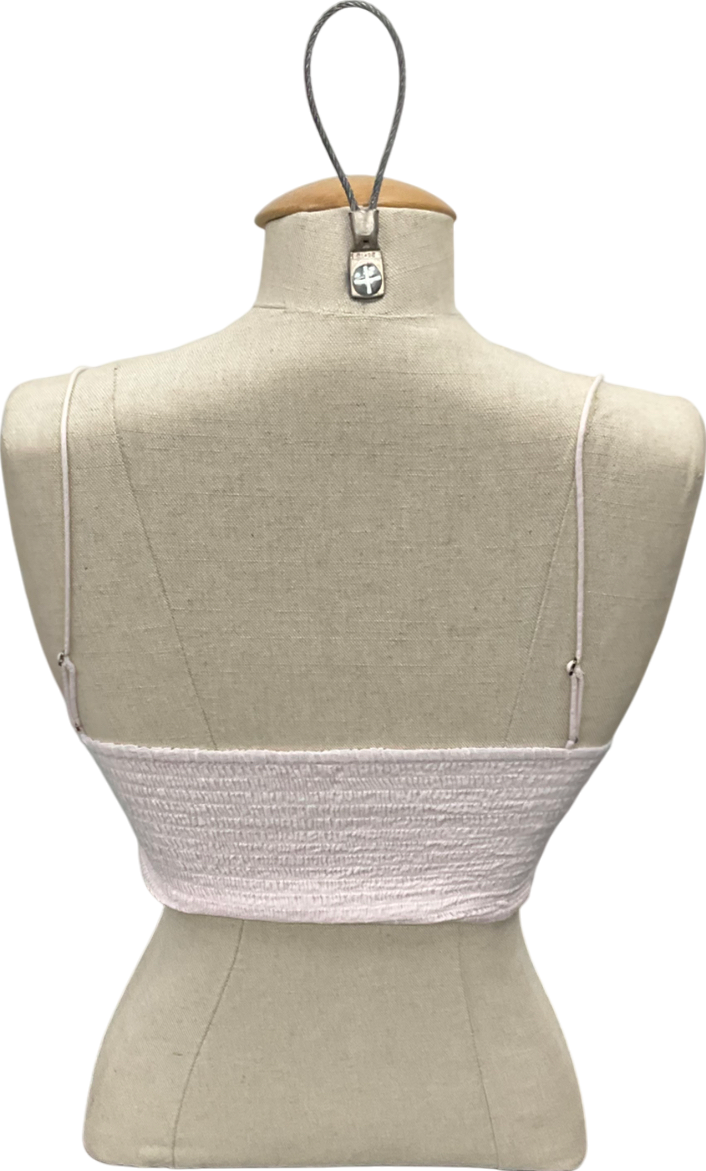 Free People Powder Pink Athena crochet Lace scallop Crop Top UK S