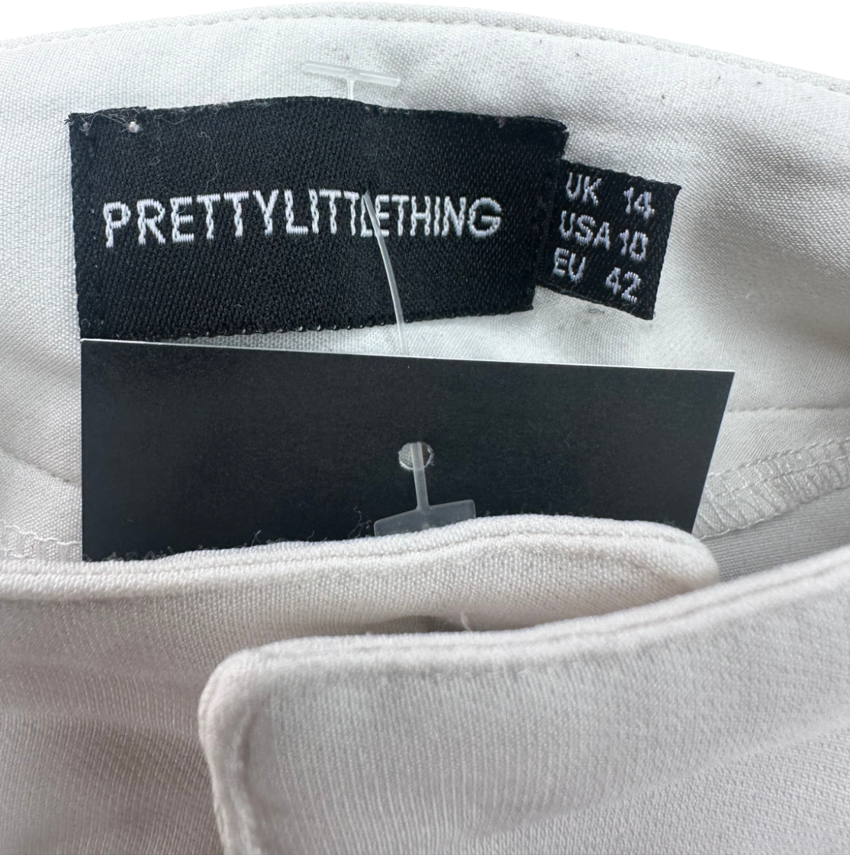 PrettyLittleThing Premium White Tailored Pleated Lined Wide Leg Trousers UK 14
