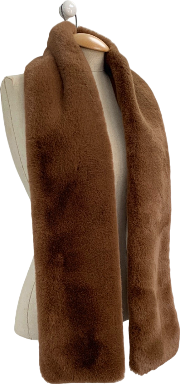 LK Bennett Brown Faux Fur Scarf One Size