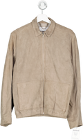 enlist Beige Suede Bomber Jacket UK XS
