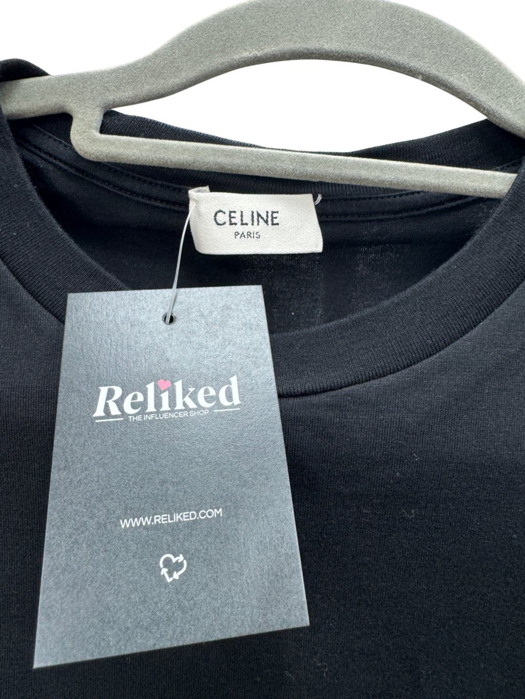 Celine Black Logo T-shirt In Cotton Jersey UK XXS