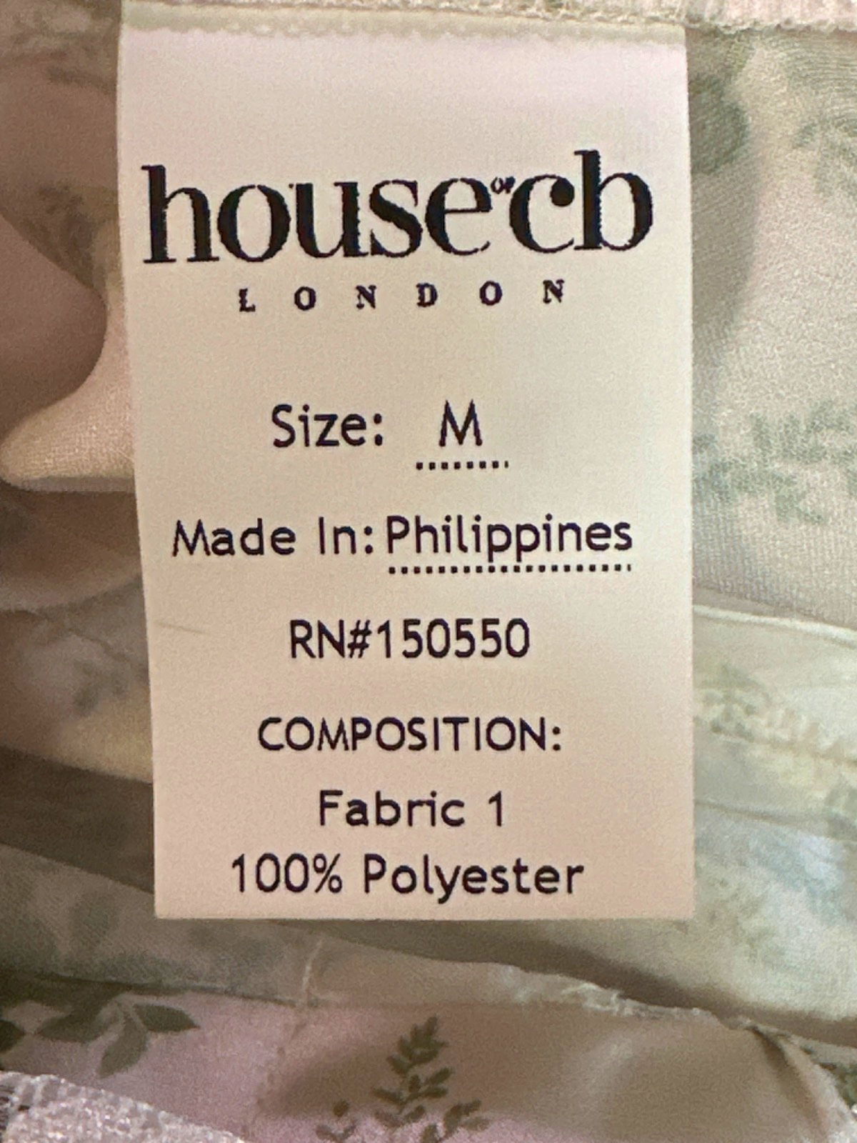 House of CB Green CLARISSA GARDEN PRINT LACE TRIM TOP UK M