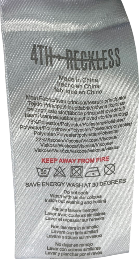 4th & Reckless Blue Navy Side Stripe Wide Leg Trouser UK 8