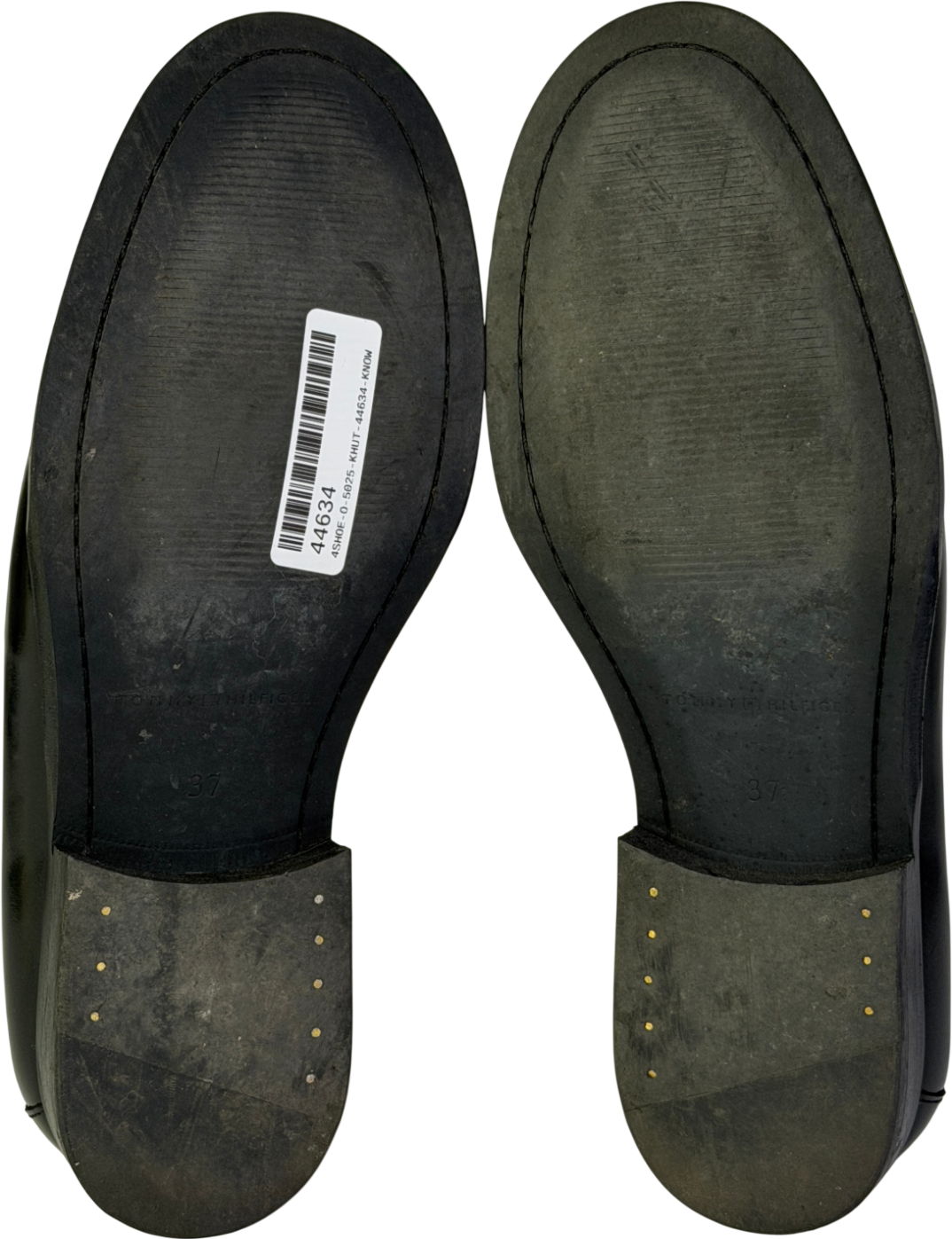 Tommy Hilfiger Black Th Monogram Leather Loafers UK 4 EU 37 👠