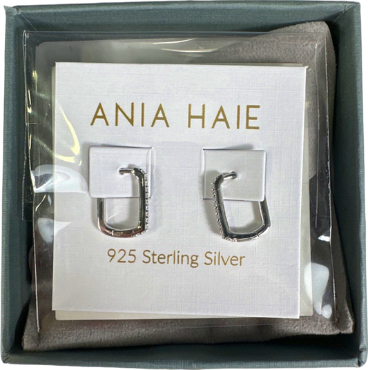 Ania Haie Silver Glam Rock Oval Hoop Earrings - Gift Boxed