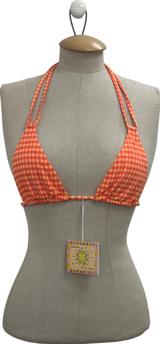 Kulani kinis Orange Strap Halter Bikini Top UK S