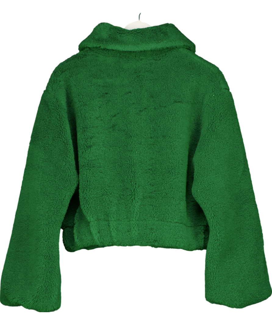 Free People Green Get Cozy Teddy Jacket UK XS