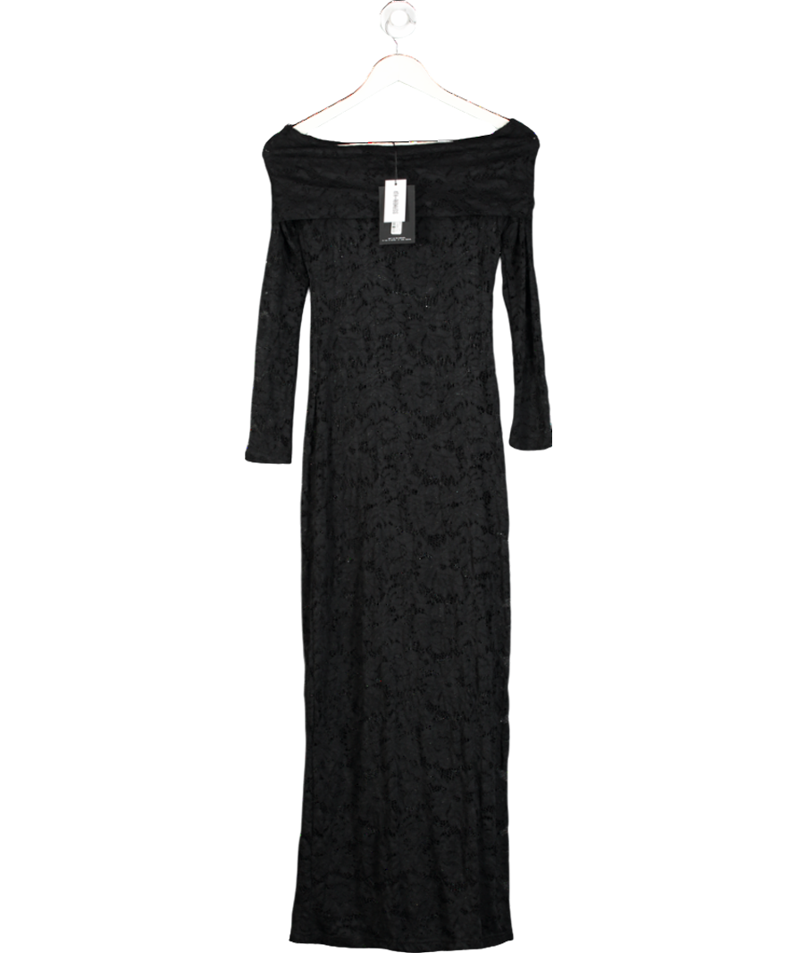 4th & Reckless Black Niam Lace Bardot Dress UK 6