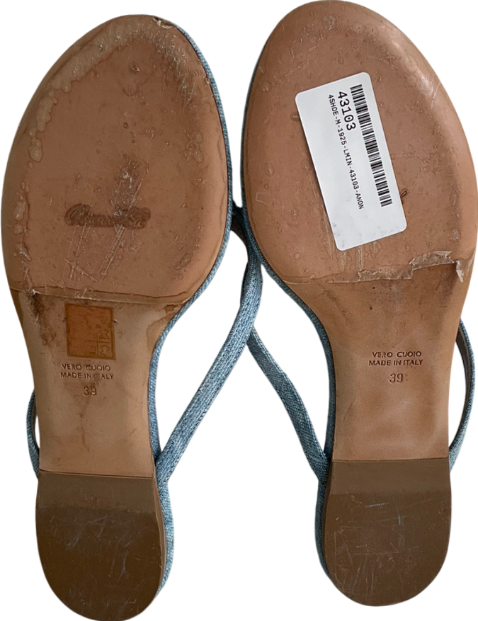Aruna Seth Blue Farfalla Crystal Butterfly Denim Flip Flop UK 6 EU 39 👠
