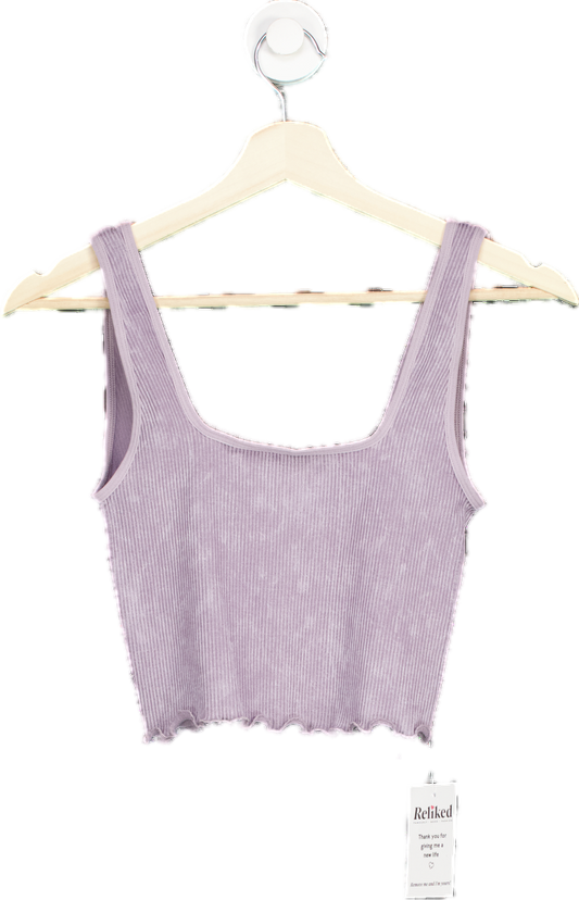 Urban Outfitters Lilac Ribbed Cropped Tank Top SP