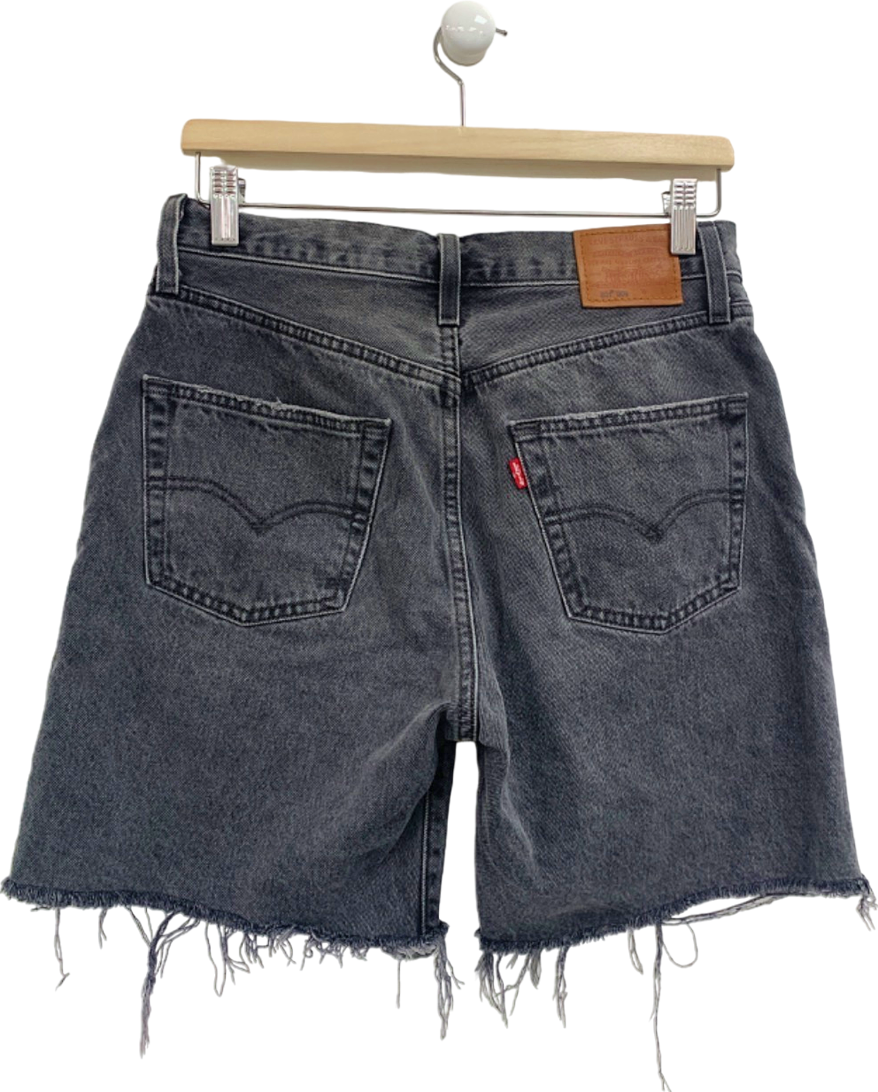 Levi's Grey Denim Distressed Shorts W 27