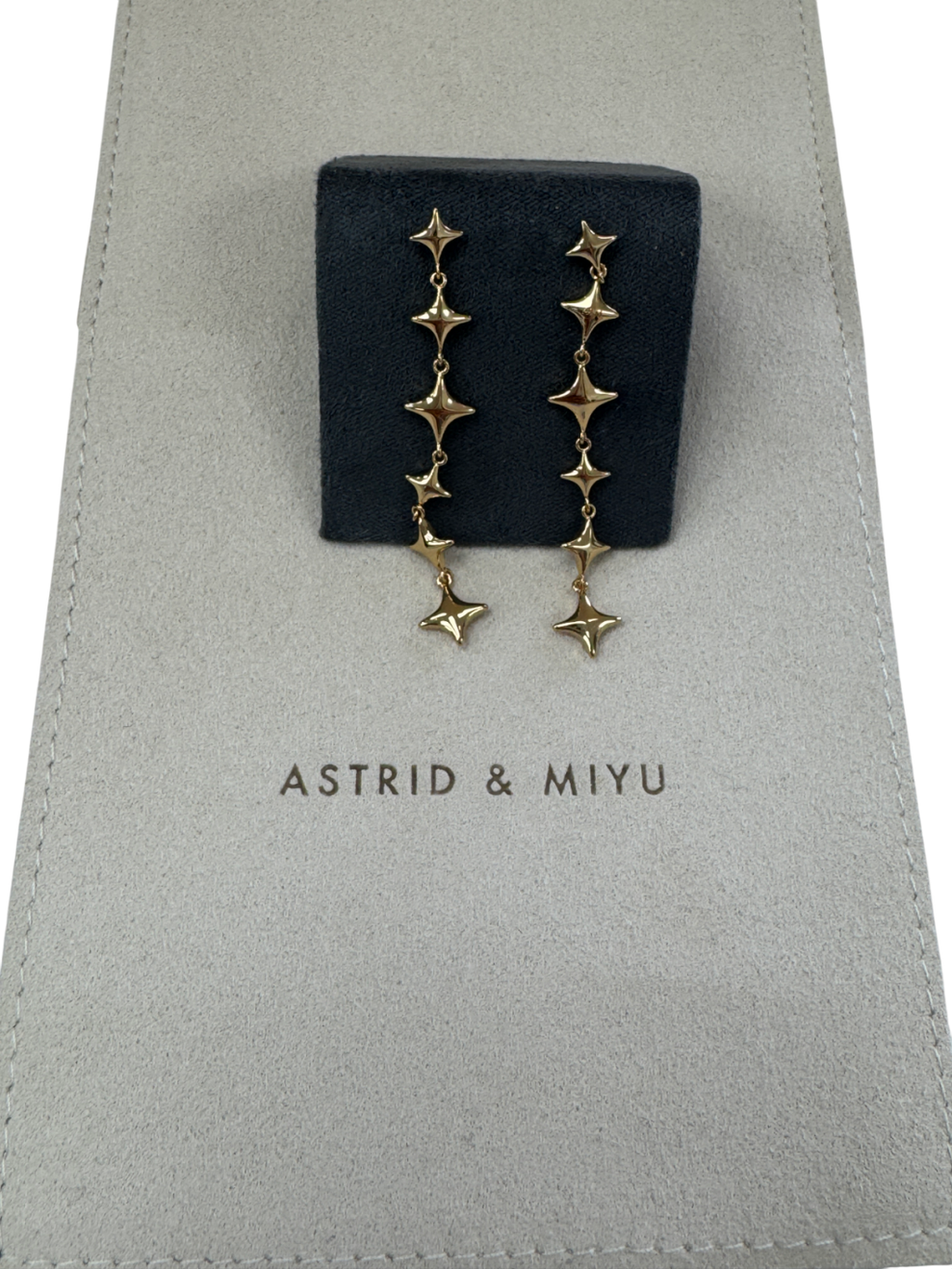 Astrid & Miyu Yellow Gold Star Drop Earrings