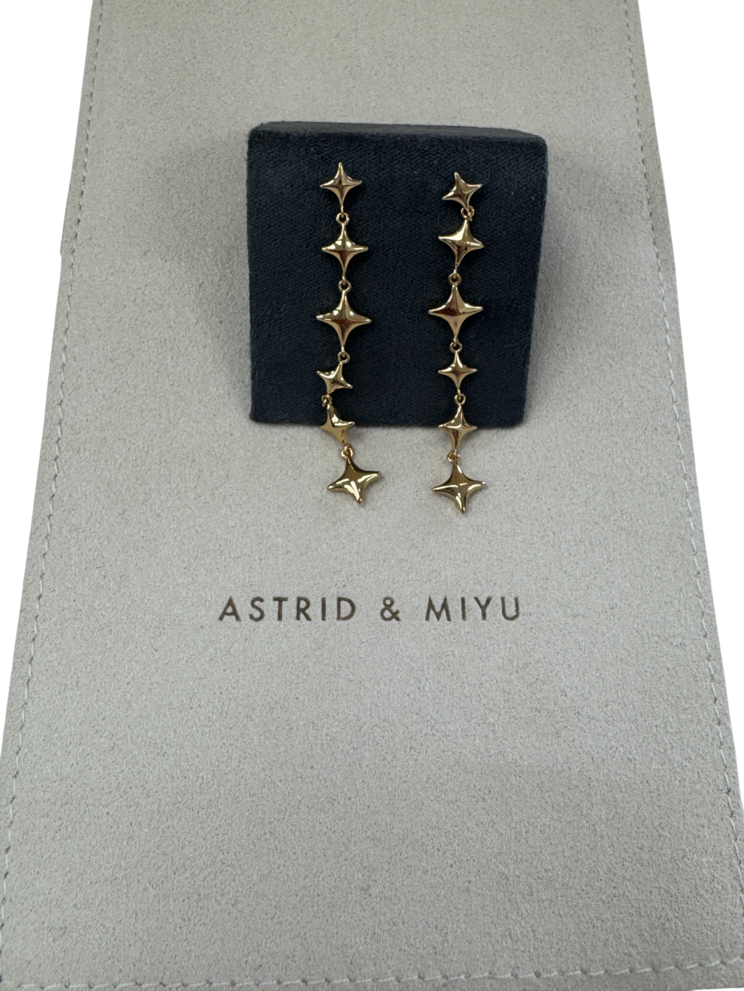 Astrid & Miyu Yellow Gold Star Drop Earrings