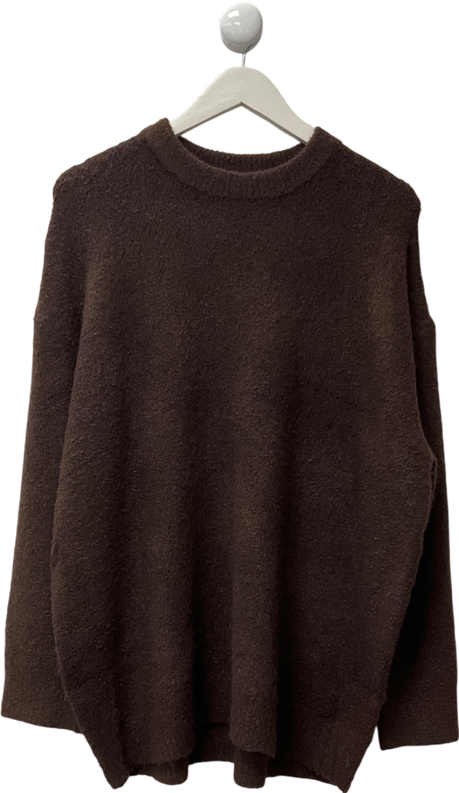 New Look Brown Sparkly Bouclè Knit Jumper UK L