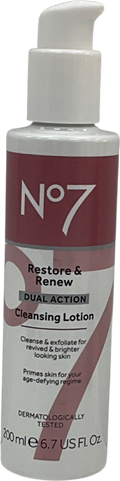 No7 Restore & Renew Dual Action Cleansing Lotion 200ml