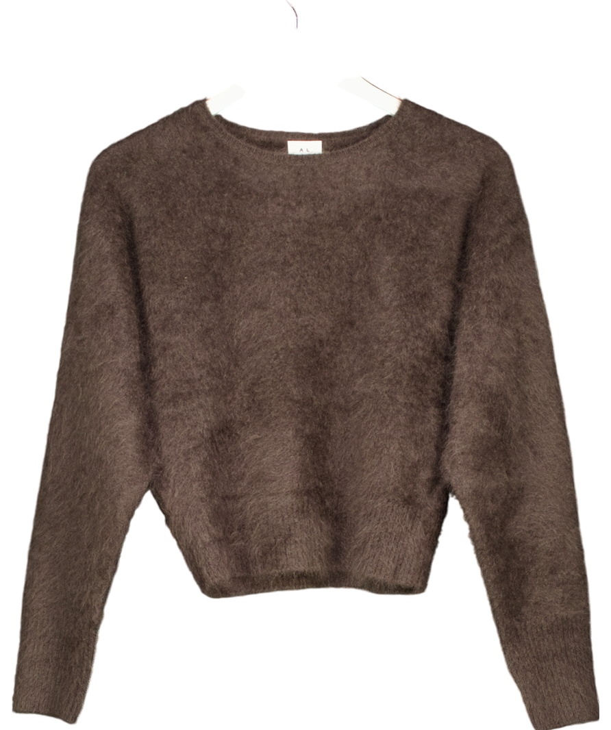 almada label Brown Zoe Crewneck Cashmere Jumper UK S