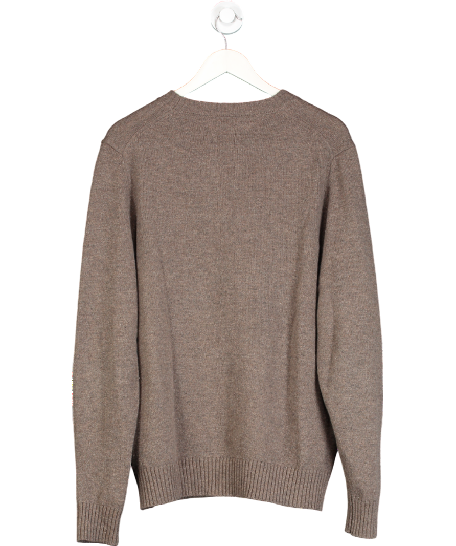 J McLaughlin Brown Wool Crew Neck Sweater UK M