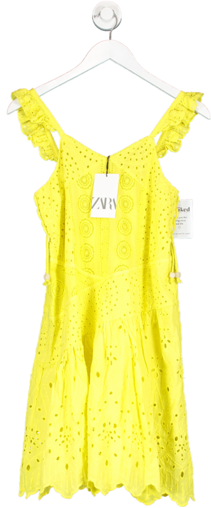ZARA Yellow Broderie Lace Dress 13 Years