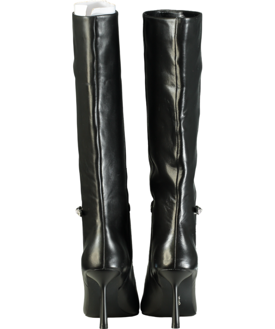 STEVE MADDEN Black Dimante Trim Knee High Boots UK 7 EU 40 👠