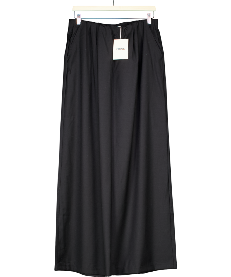 Venroy Black Relaxed Wool Trousers UK M