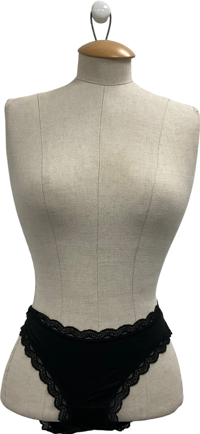 Stripe & Stare Black High Rise Knicker UK 14