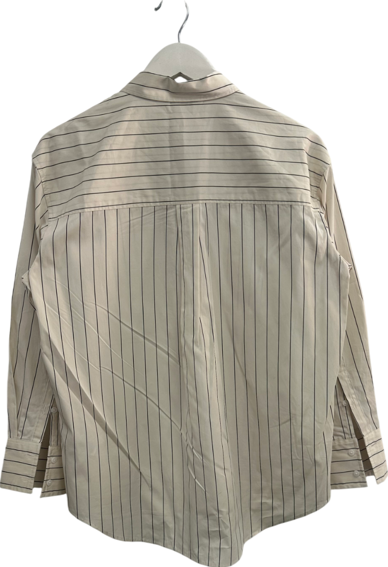 M&S Cream Pinstripe Shirt UK 8