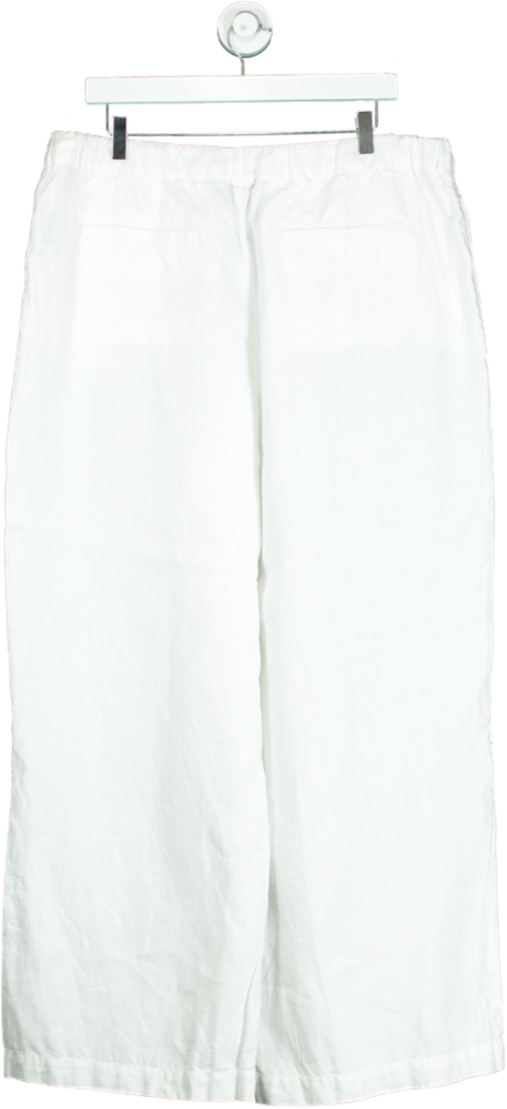 Boden White Linen Trousers UK 18